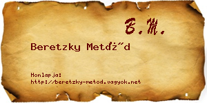 Beretzky Metód névjegykártya